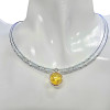 Citrine Amber / Blue Topaz Necklace and Earrings Set