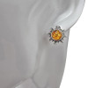Sun Amber Sterling Silver Post Earrings