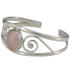 Rose Quartz Sterling Silver Cuff Bracelet (BR-RQ-7205)