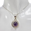 Amethyst Sterling Silver Locket Pendant (P-AM-2332)