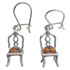 Cognac Amber Chair Dangle Earrings