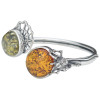Spider And Web Amber Sterling Silver Cuff Bracelet