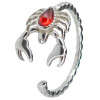 Cherry Amber Sterling Silver Scorpio Adjustable Ring