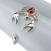 Cherry Amber Sterling Silver Scorpio Adjustable Ring