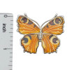 Peacock Butterfly Cameo Amber Silver Pendant