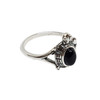 Cherry Amber Oxidized Sterling Silver Turtle Ring