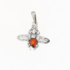 Amber Sterling Silver Bee Pendant