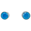 Faceted Blue Chalcedony Stud Earrings