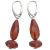 Faceted Cherry Amber Silver Earring