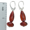 Faceted Cherry Amber Silver Earring