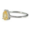 Faceted Citrine Teardrop Prong Setting Sterling Silver Ring
