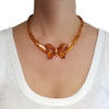 Butterfly Amber Beaded Necklace 18''