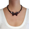 Butterfly Cherry Amber Cleopatra Beaded Necklace 18''