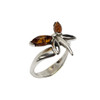 Cognac Amber Dragonfly Adjustable Ring (R-CG-3937-A)