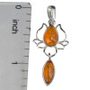 Amber Sterling Silver Lotus Pendant