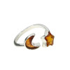 Amber Star & Moon Adjustable Ring