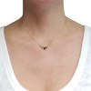 Bat Cherry Amber Gold Plated Silver Necklace