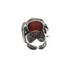 Octopus Cherry Amber Oxidized Sterling Silver Adjustable Ring