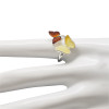 Multicolor Amber Sterling Silver Butterfly Adjustable Ring