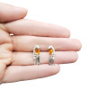 Cognac Amber Sterling Silver Giraffe Stud Earrings