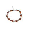 Cognac Amber .925 Silver Key Link Bracelet