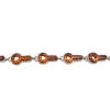 Cognac Amber .925 Silver Key Link Bracelet