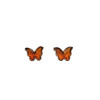 Butterfly Cognac Amber Stud Earrings