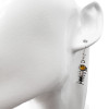 Fish Bone Cognac Amber Sterling Silver Earrings On Hooks