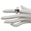 Bee Cognac Amber Sterling Silver Adjustable Ring (R-CG-4963)