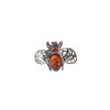 Bee Cognac Amber Sterling Silver Adjustable Ring (R-CG-4963)