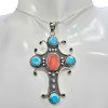 Red Onyx Howlite Cross Pendant