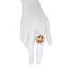 Bee Cognac Amber Silver Adjustable Ring