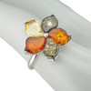 Cherry Blossom / Flower Multicolor Amber Adjustable Ring