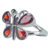 Faceted Garnet Butterfly Ring