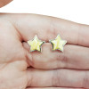 Butterscotch Amber Sterling Silver Star Earrings