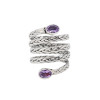 Faceted Amethyst Sterling Silver Ring