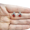 Cognac Amber Sterling Silver Fly Stud Earrings (E-CG-6184)