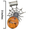 Handmade Spider Oxidized Silver Amber Pendant