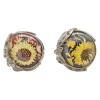 Cameo Amber Silver Sunflower Adjustable Ring (R-CAM-6640)
