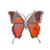 Amber Sterling Silver Butterfly Adjustable Ring