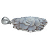 Italian Cameo Shell Silver Flower Pendant