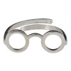 Glasses Rhodium Plated Silver Adjustable Ring (R-SLV-6801-Adj)