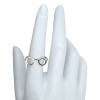 Glasses Rhodium Plated Silver Adjustable Ring (R-SLV-6801-Adj)