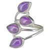 4-Stone Amethyst Adjustable Ring