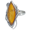 Cognac Amber Sterling Silver Handmade Adjustable Ring (R-CG-7140)