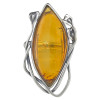 Cognac Amber Sterling Silver Handmade Adjustable Ring (R-CG-7140)