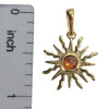 Cognac Amber 14K Gold Plated Silver Sun Pendant