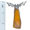 Cognac Amber Sterling Silver Handmade Bat Pendant