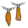 Cognac Amber Sterling Silver Handmade Bat Pendant