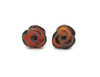 Cherry Amber Carved Rose Stud Earrings